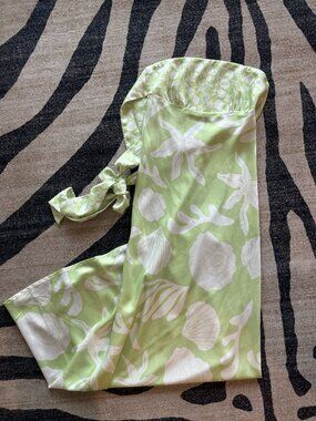 VRG Grl Green Strapless Shells Patterned Dress